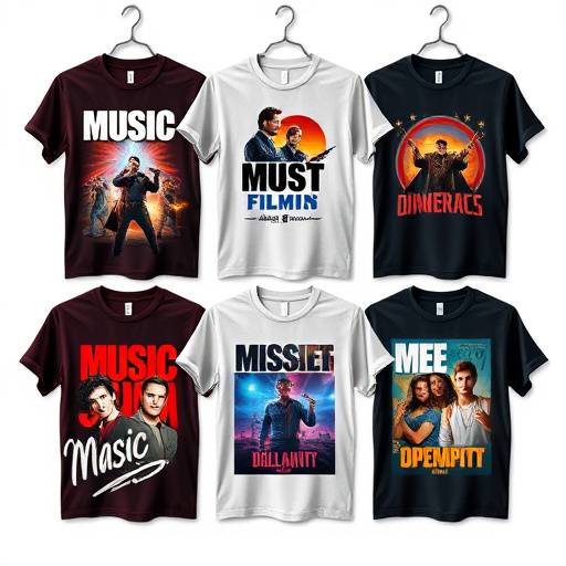 Camisetas temáticas para fãs de müsica, filmes e séries